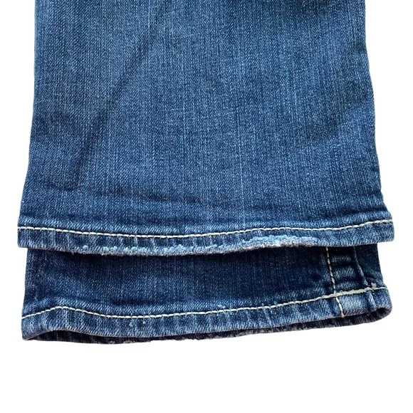 VIGOSS The Chelsea Capri Embroidered Faded Whiskered Stretch Jeans Size 7/8 - Picture 11 of 16